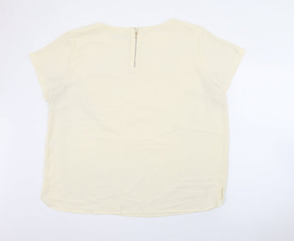incorporate wear Womens Ivory  Polyester Tunic T-Shirt Size 22 Round Neck