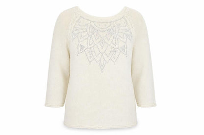 Womens UK Size 16 Roman Ivory Pullover Jumper