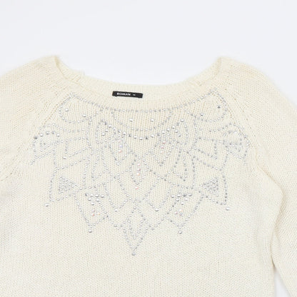 Womens UK Size 16 Roman Ivory Pullover Jumper