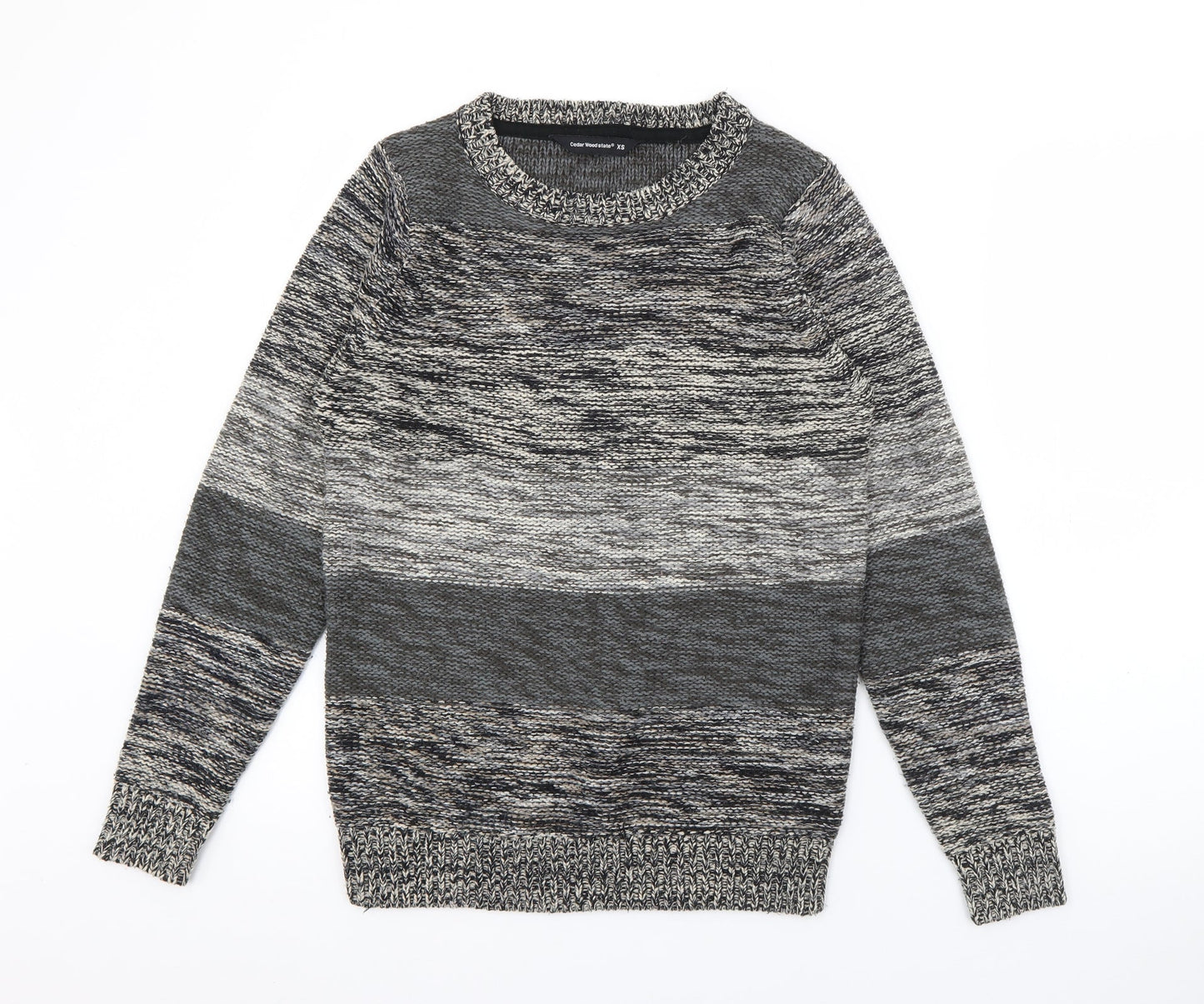 Cedar Wood State Mens Grey Crew Neck  Cotton Pullover Jumper Size XS