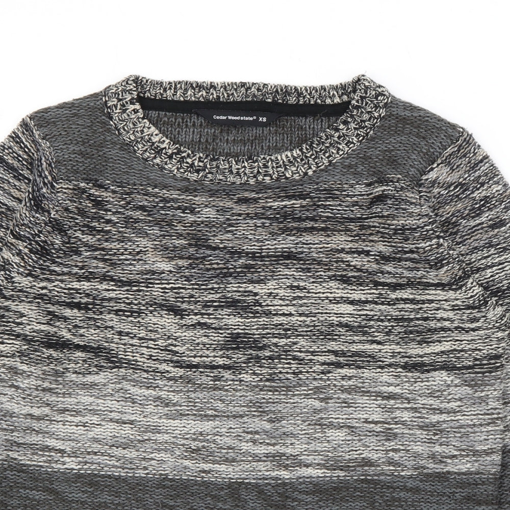 Cedar Wood State Mens Grey Crew Neck  Cotton Pullover Jumper Size XS