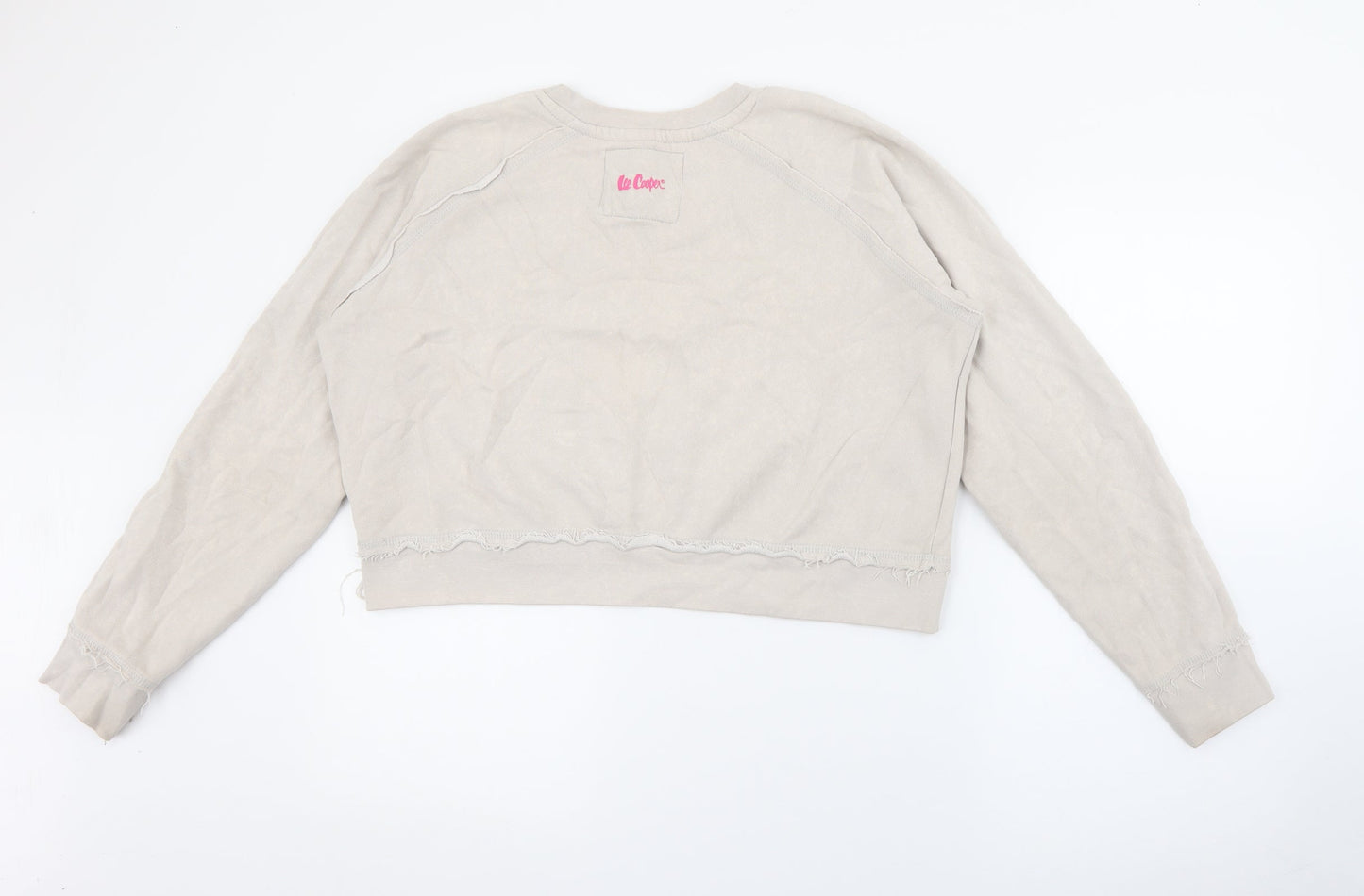 Lee Cooper Womens Ivory Crew Neck  Cotton Pullover Jumper Size 14
