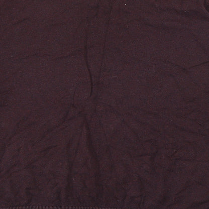 M&Co Mens Red V-Neck  Cotton Pullover Jumper Size L