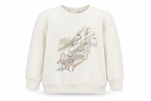 Savannah Girls White  Cotton Pullover Jumper Size 9-12 Months  Button