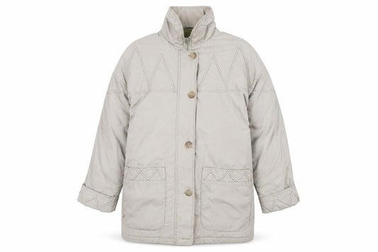 Front view of Rossetti women’s beige jacket coat, size UK 18, zip