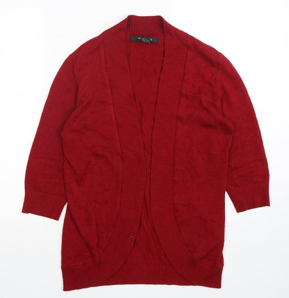 89th & Madison Womens Red V-Neck  Cotton Cardigan Jumper Size L