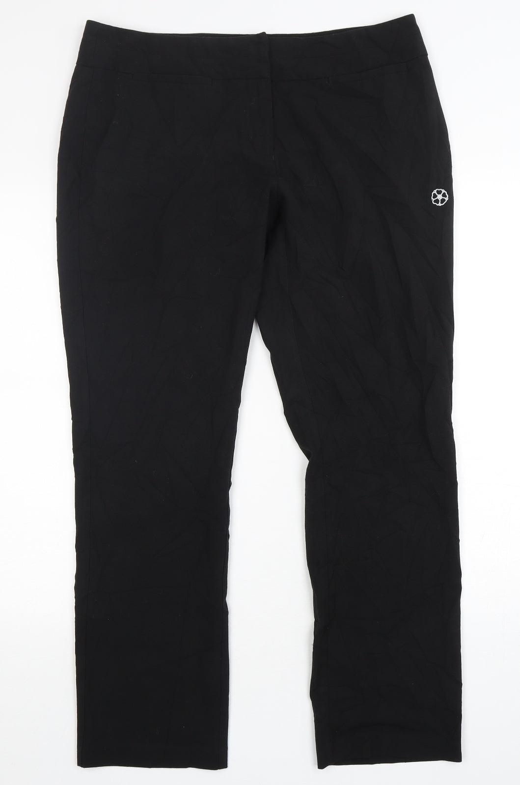 Turtex Womens Black  Polyester Trousers  Size 32 in L30 in Regular Hook & Eye