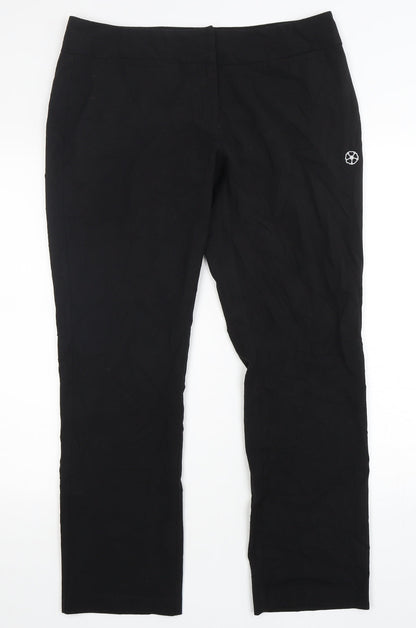 Turtex Womens Black  Polyester Trousers  Size 32 in L30 in Regular Hook & Eye