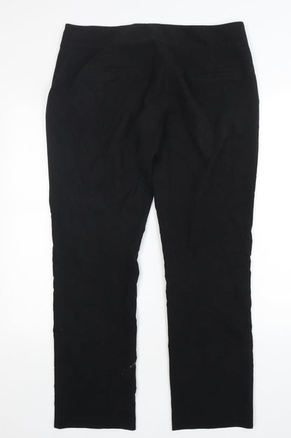 Turtex Womens Black  Polyester Trousers  Size 32 in L30 in Regular Hook & Eye