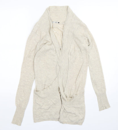 George Womens Beige V-Neck  Polyester Cardigan Jumper Size 8