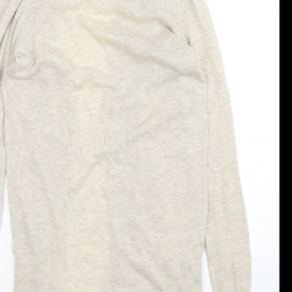George Womens Beige V-Neck  Polyester Cardigan Jumper Size 8