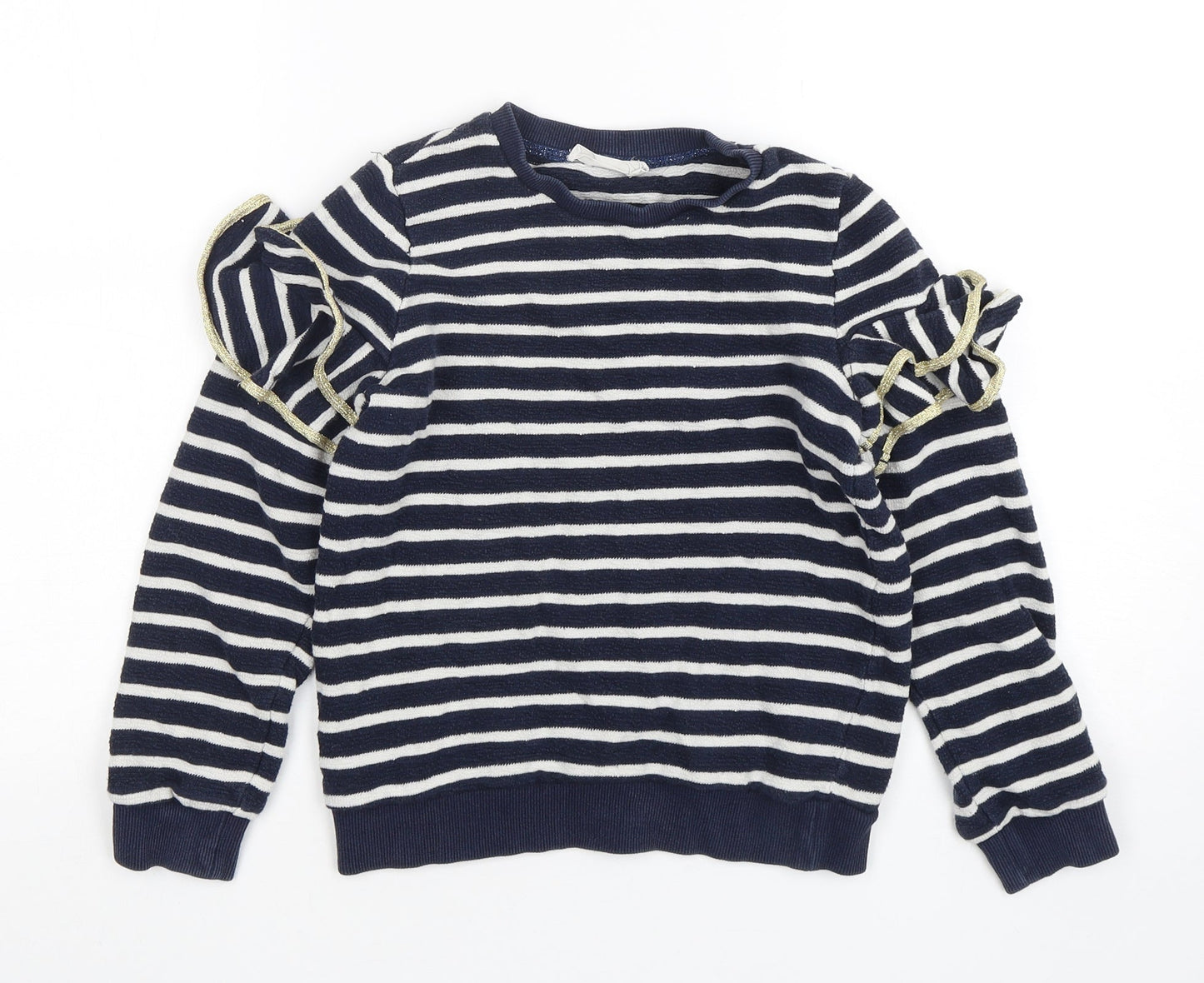 Outside the Lines  Girls Multicoloured Striped Cotton Pullover Sweatshirt Size 9-10 Years  Pullover