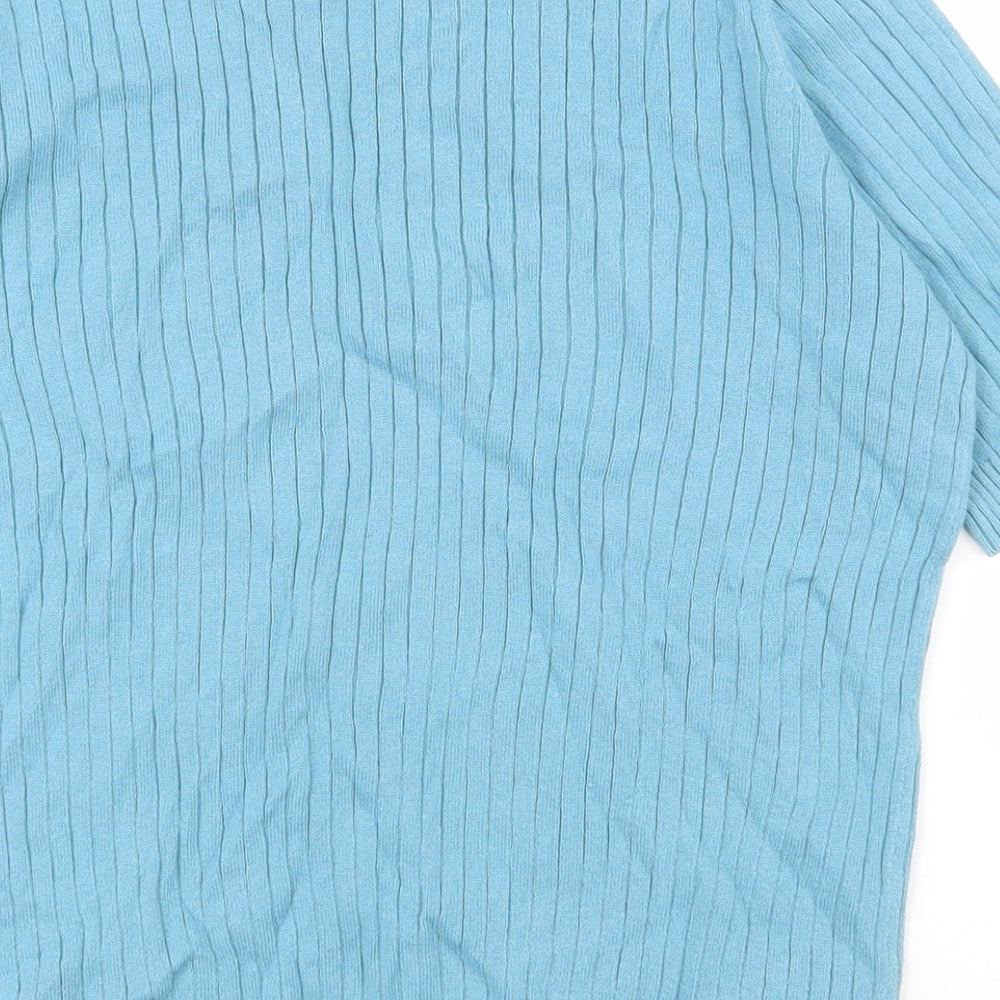 TU Womens Blue  Cotton Basic T-Shirt Size 10 Crew Neck