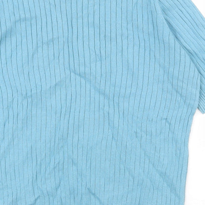 TU Womens Blue  Cotton Basic T-Shirt Size 10 Crew Neck