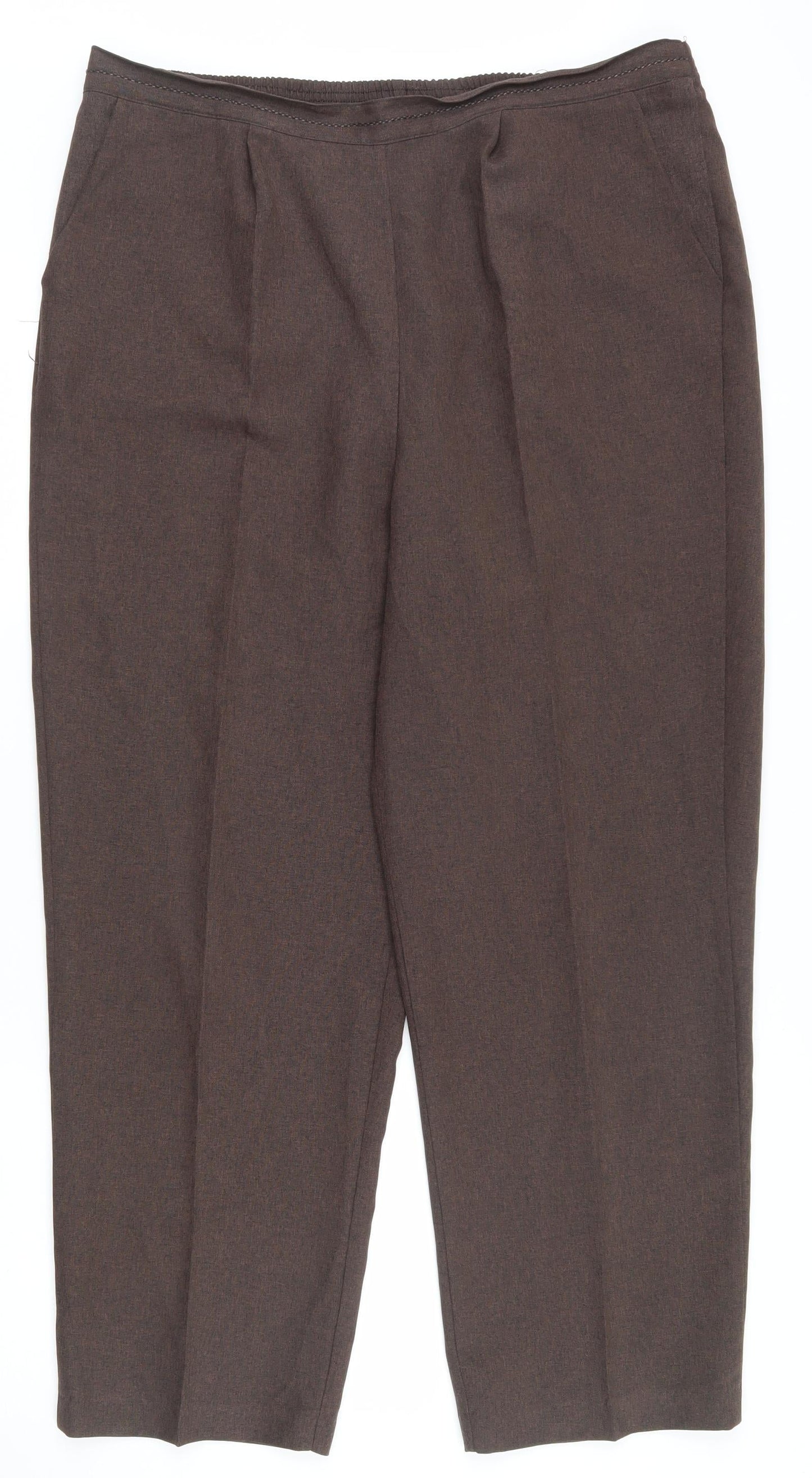 Bonmarché Womens Brown  Polyester Capri Trousers Size 16 L25.5 in Regular