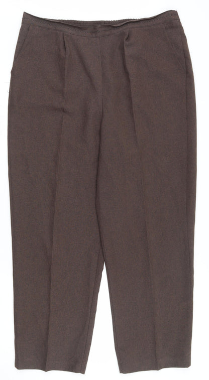 Bonmarché Womens Brown  Polyester Capri Trousers Size 16 L25.5 in Regular