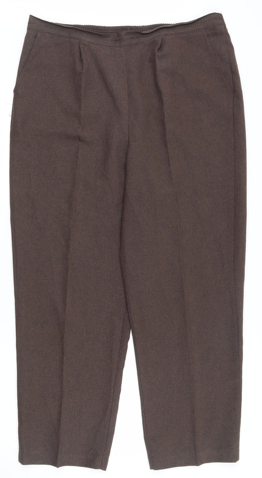 Bonmarché Womens Brown  Polyester Capri Trousers Size 16 L25.5 in Regular