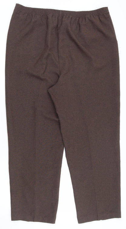 Bonmarché Womens Brown  Polyester Capri Trousers Size 16 L25.5 in Regular