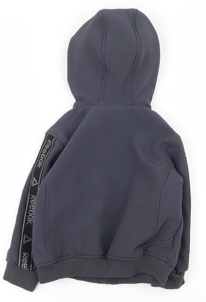 Reebok Boys Grey  Polyester Full Zip Hoodie Size 2 Years  Zip