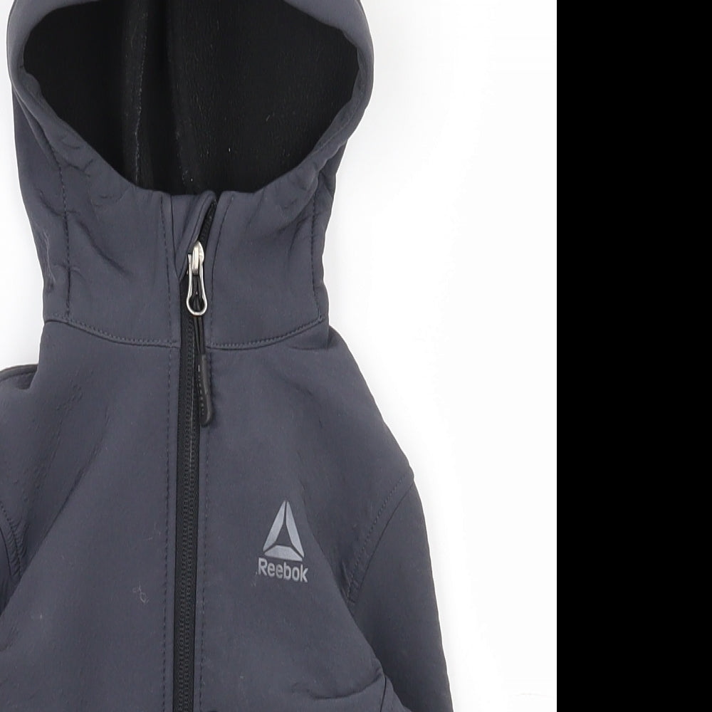 Reebok Boys Grey  Polyester Full Zip Hoodie Size 2 Years  Zip