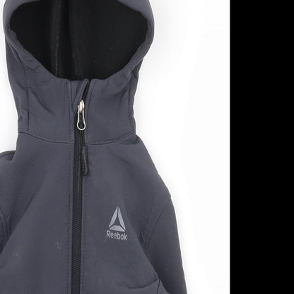 Reebok Boys Grey  Polyester Full Zip Hoodie Size 2 Years  Zip
