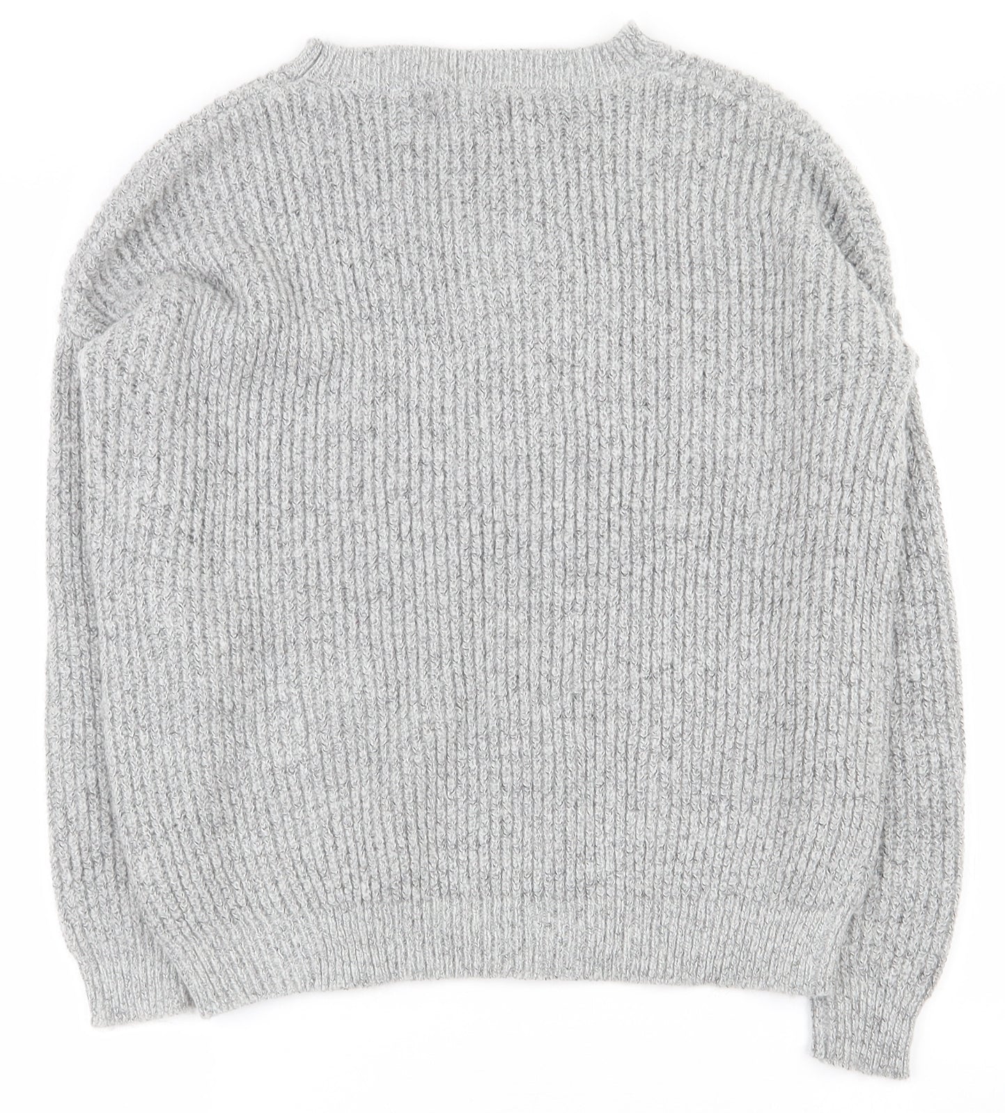 Primark Womens Grey Round Neck  Acrylic Pullover Jumper Size 10