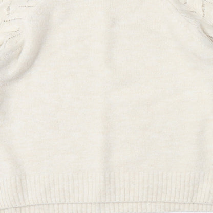George Womens White Mock Neck  Acrylic Pullover Jumper Size M