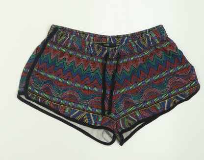 George Womens Multicoloured Geometric Cotton Sweat Shorts Size 14  Regular Tie