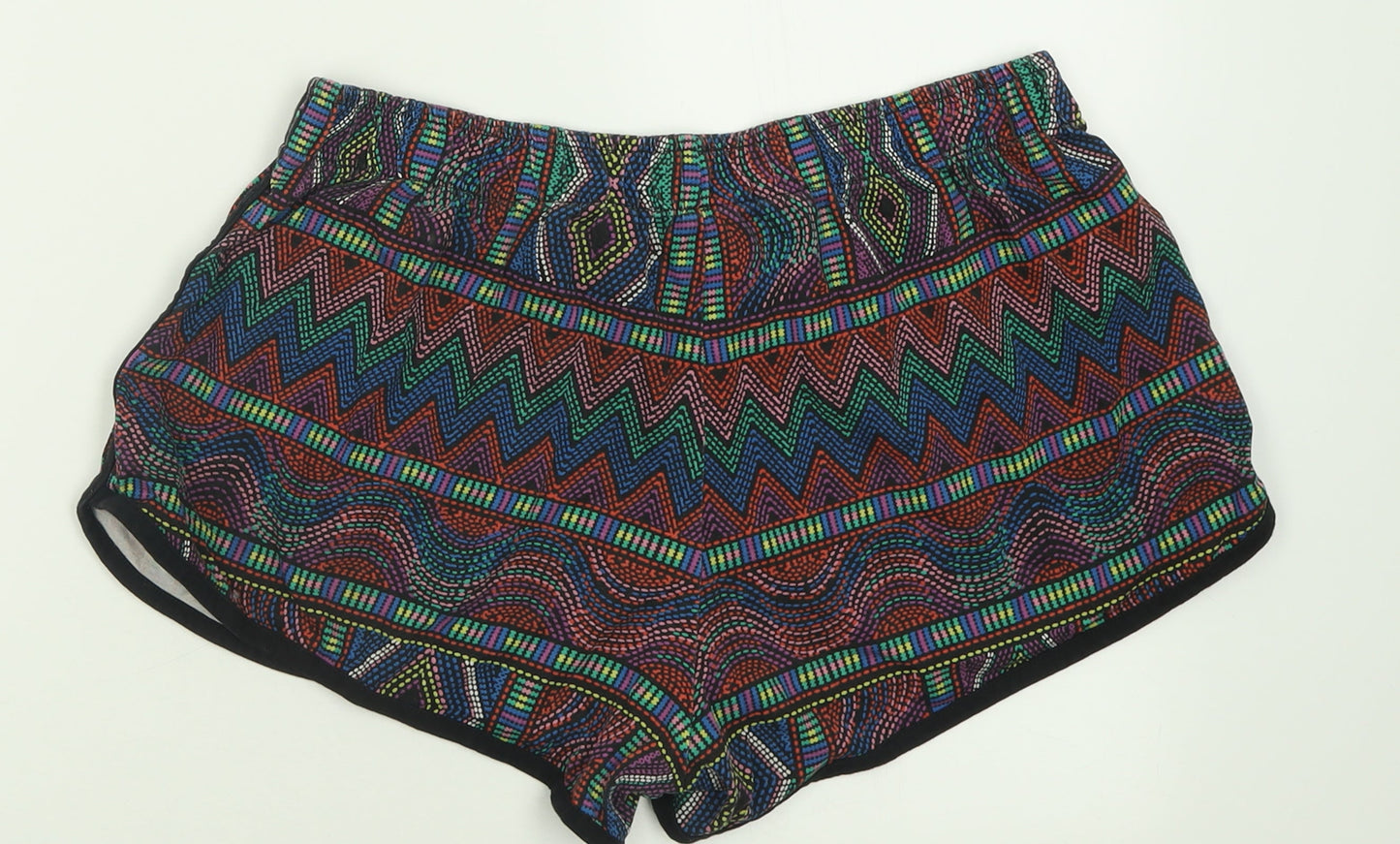 George Womens Multicoloured Geometric Cotton Sweat Shorts Size 14  Regular Tie