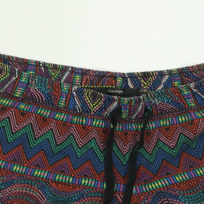George Womens Multicoloured Geometric Cotton Sweat Shorts Size 14  Regular Tie