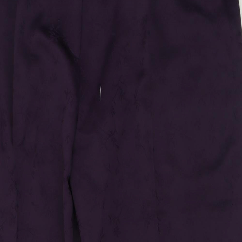 Bonmarché Womens Purple Geometric Polyester Trousers  Size 20 L29 in Regular Button