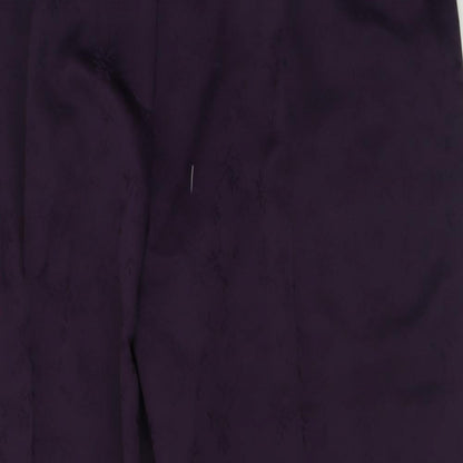 Bonmarché Womens Purple Geometric Polyester Trousers  Size 20 L29 in Regular Button