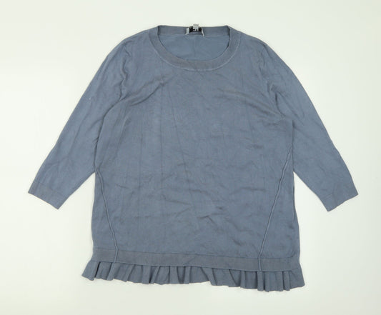 Womens UK Size 16 Peter Hahn Blue Pullover Jumper