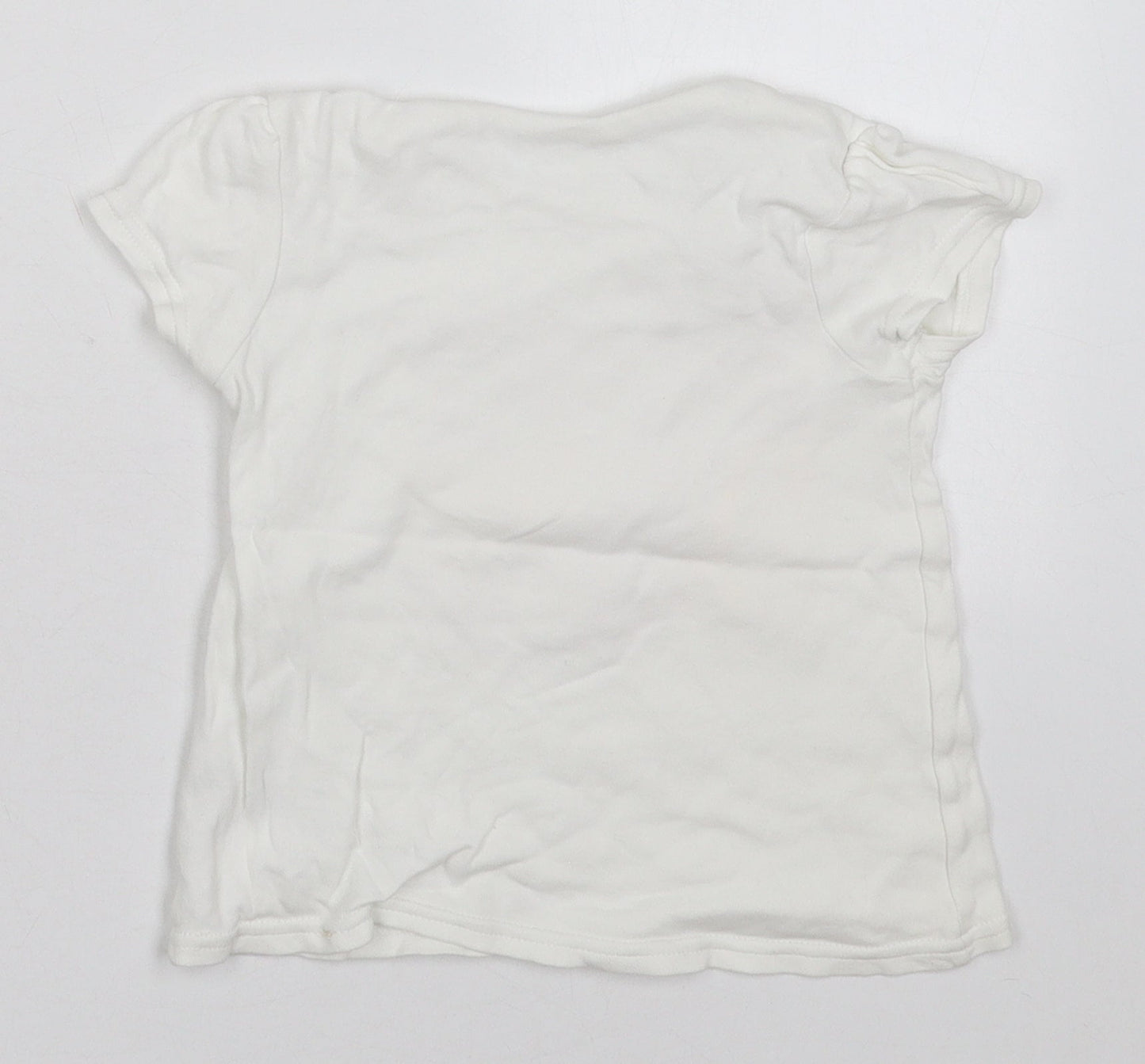 George Girls White  Cotton Basic T-Shirt Size 18-24 Months Crew Neck Pullover - I Love My Daddy