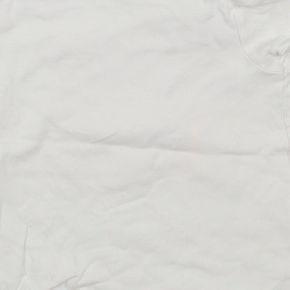 George Girls White  Cotton Basic T-Shirt Size 18-24 Months Crew Neck Pullover - I Love My Daddy