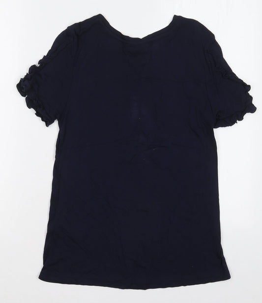 Womens UK Size XS Oasis Blue Basic T-Shirt