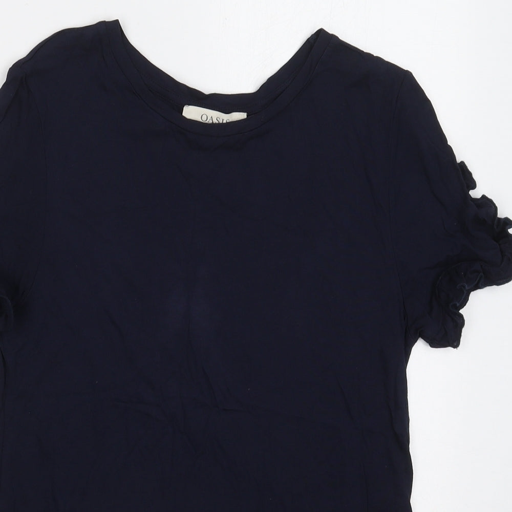 Womens UK Size XS Oasis Blue Basic T-Shirt