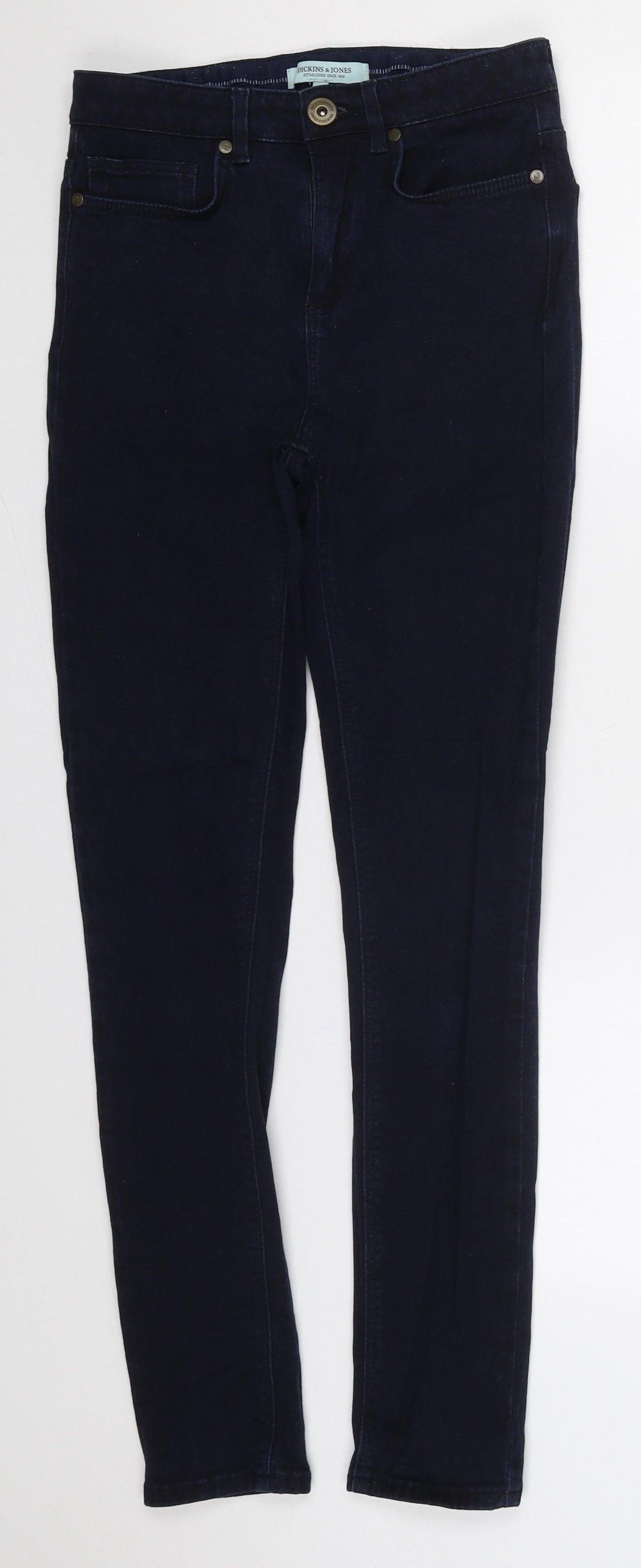 Dickins & Jones Womens Blue  Cotton Skinny Jeans Size 8 L28 in Regular Button
