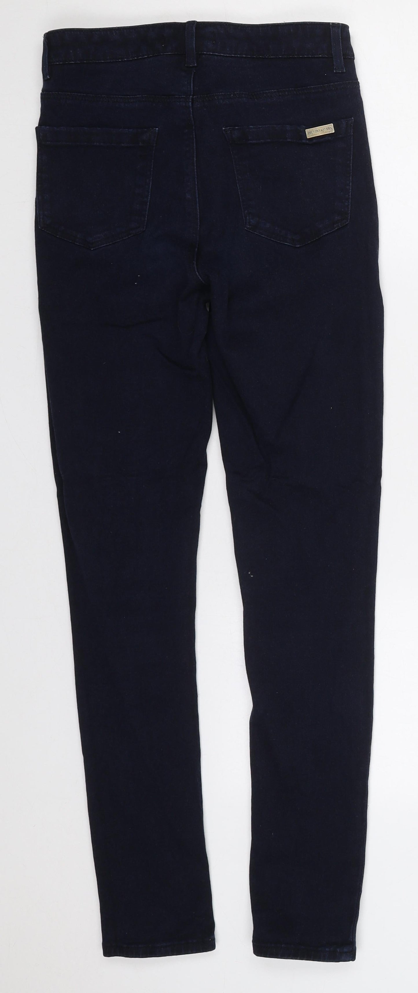 Dickins & Jones Womens Blue  Cotton Skinny Jeans Size 8 L28 in Regular Button