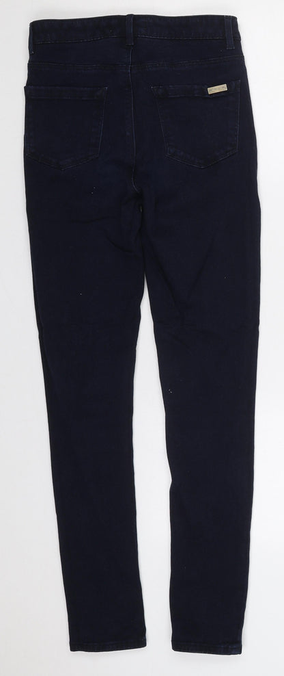 Dickins & Jones Womens Blue  Cotton Skinny Jeans Size 8 L28 in Regular Button
