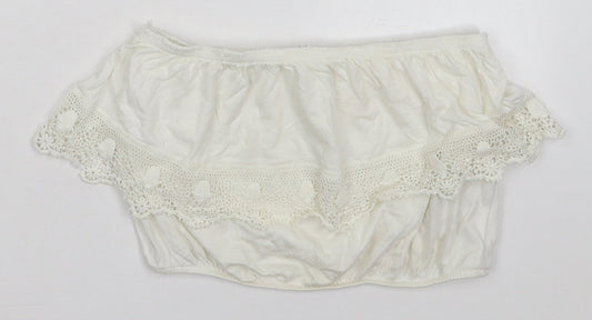 Womens UK Size 10 New Look Ivory Cropped Tank