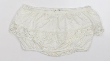 Womens UK Size 10 New Look Ivory Cropped Tank