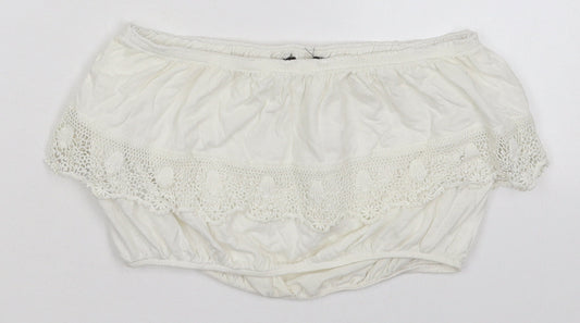 Womens UK Size 10 New Look Ivory Cropped Tank