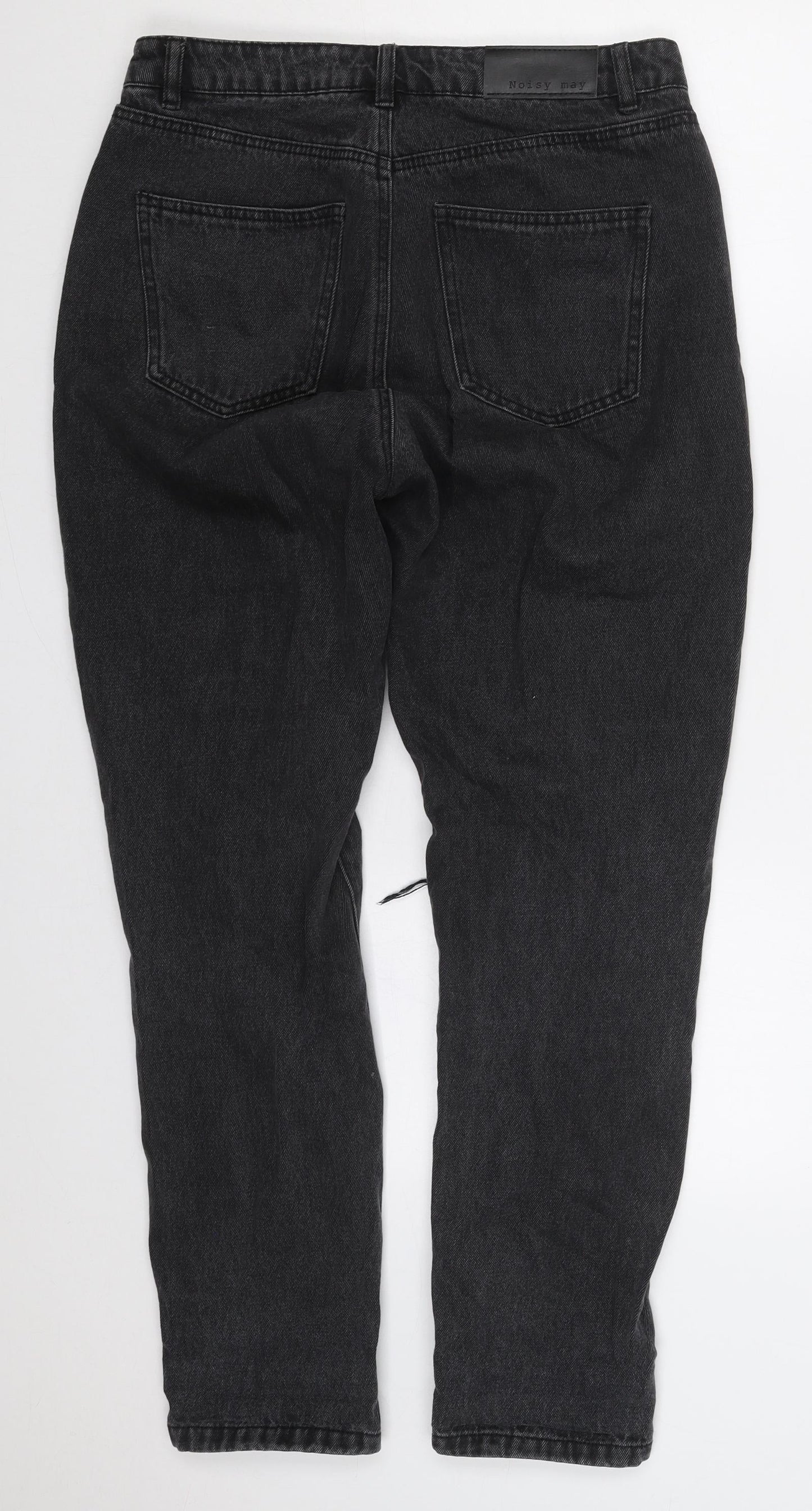 Noisy may Womens Grey  Cotton Mom Jeans Size 29 in L30 in Regular Button