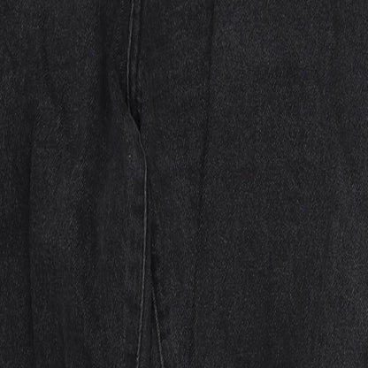 Noisy may Womens Grey  Cotton Mom Jeans Size 29 in L30 in Regular Button