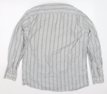 Mens UK Size L Piermont Grey  Button-Up Long Sleeve Casual Shirt