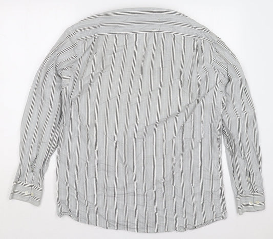 Mens UK Size L Piermont Grey  Button-Up Long Sleeve Casual Shirt