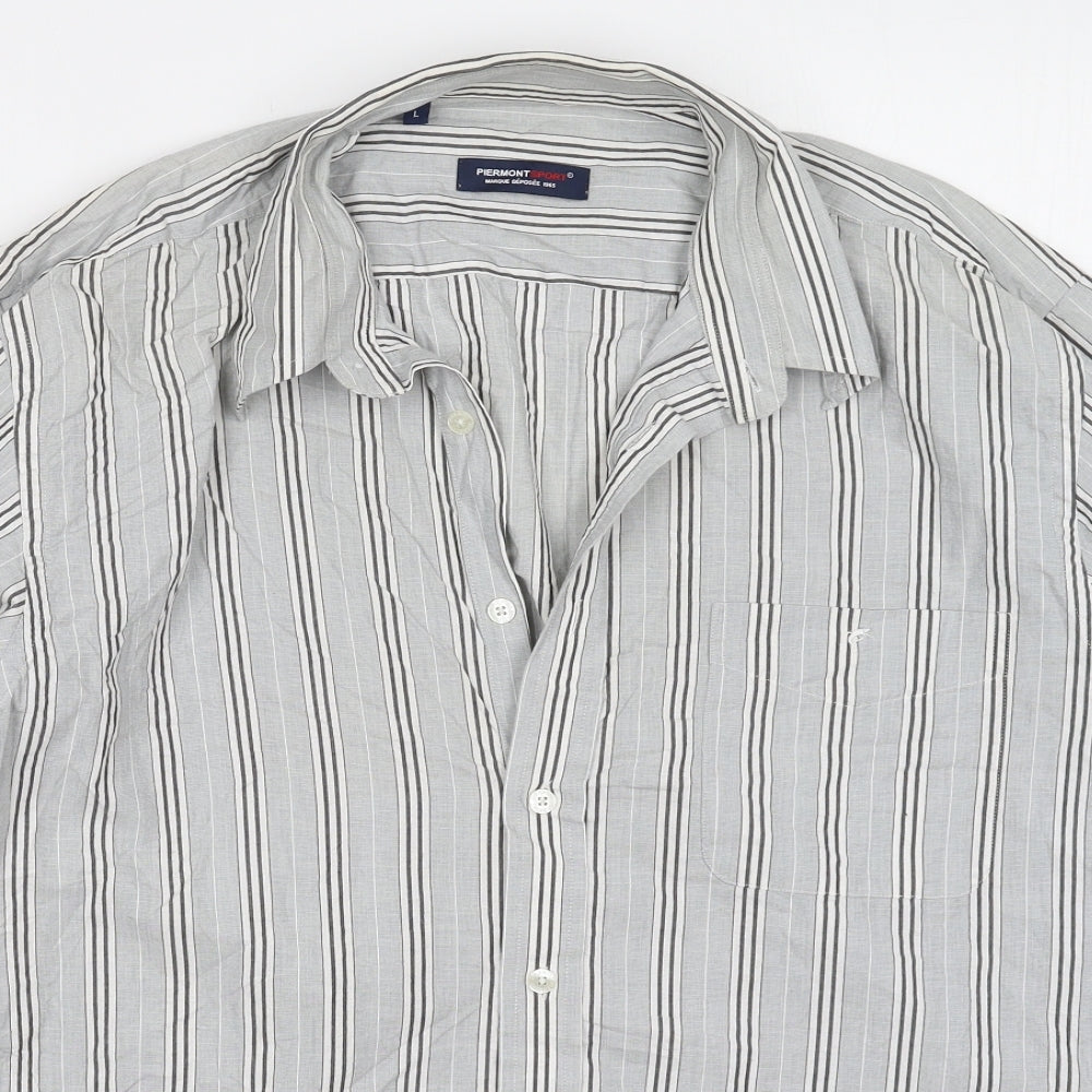 Mens UK Size L Piermont Grey  Button-Up Long Sleeve Casual Shirt
