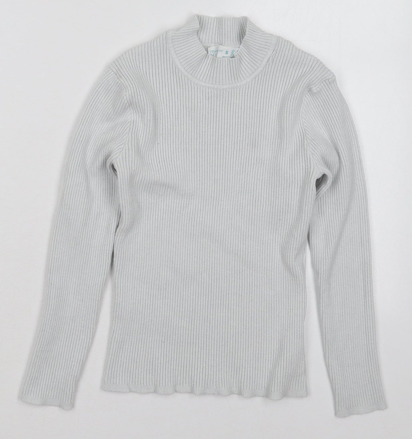Primark Womens White Mock Neck  Viscose Pullover Jumper Size 10