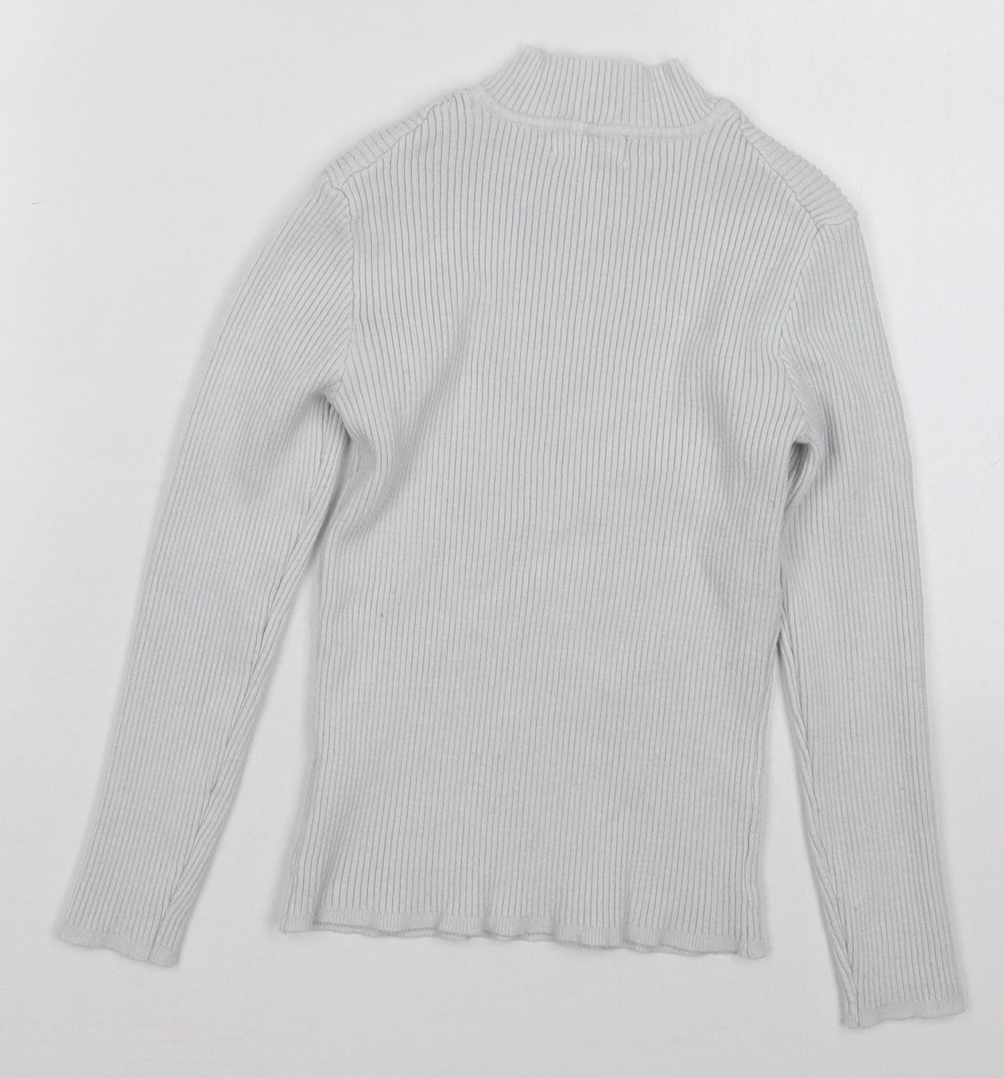 Primark Womens White Mock Neck  Viscose Pullover Jumper Size 10